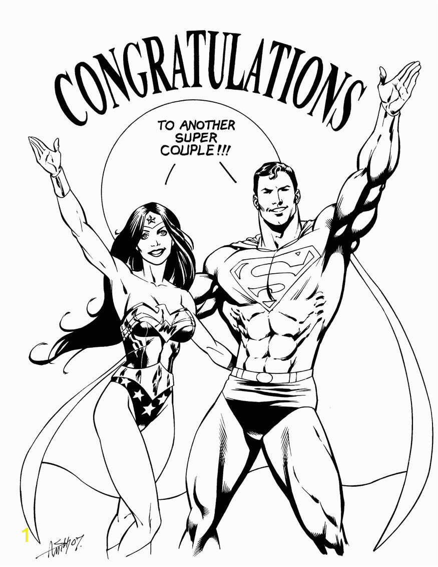 Superman Wonder Woman Coloring Pages Superman Wonderwoman Wedding Drawing Inked ] with Images