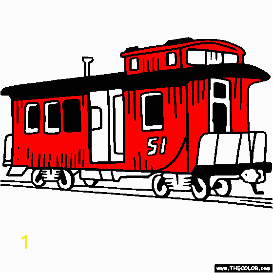 Train Caboose Coloring Pages Printable Caboose Coloring Page