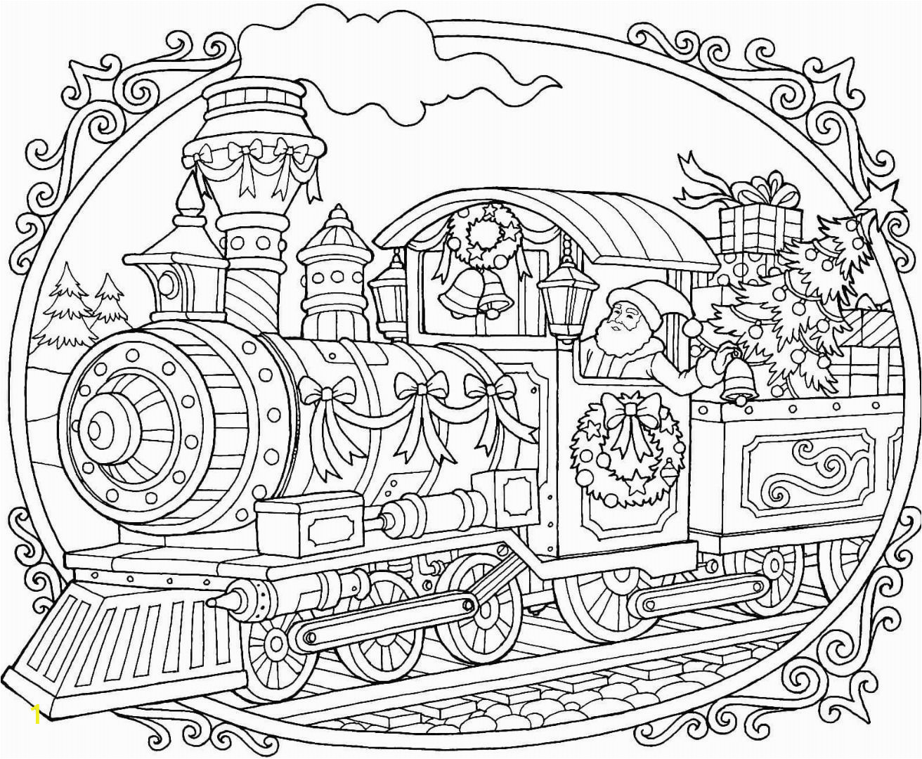 Train Coloring Pages for Adults | divyajanan