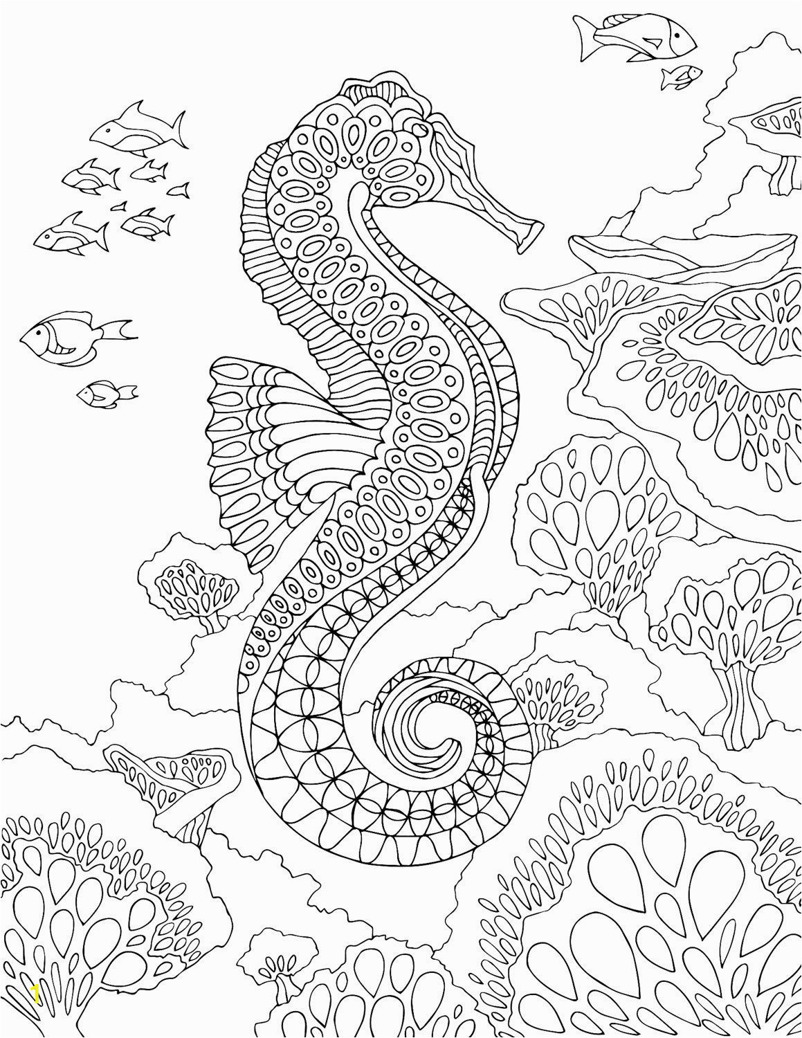 Under the Sea Coloring Pages Seahorse Pdf Zentangle Coloring Page therapy Coloring