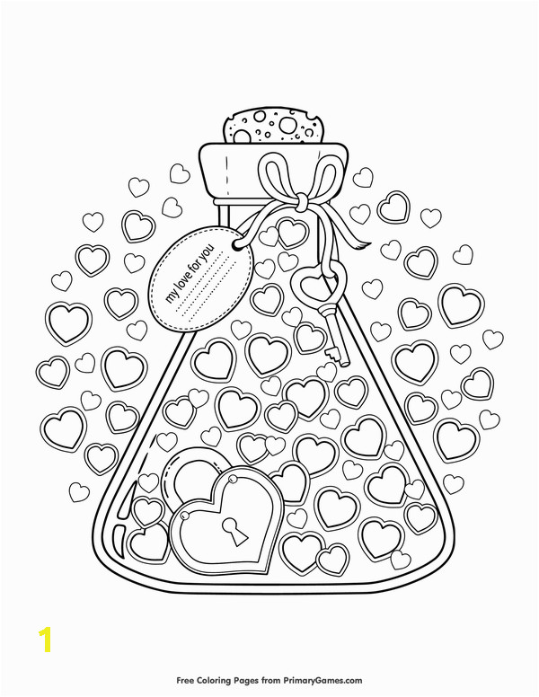 Valentines Day Coloring Pages Printable Habit Tracker