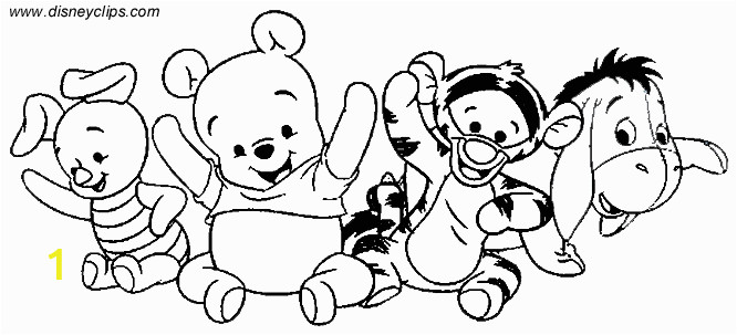 Winnie the Pooh Coloring Pages Disney Clips How to Draw Baby Pooh Bear Easy