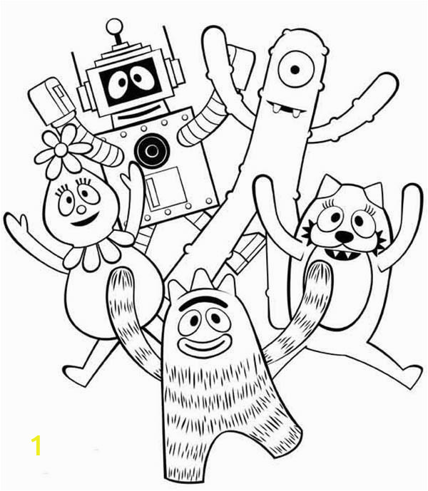 Yo Gabba Gabba Coloring Pages Yo Gabba Gabba Show for Kids Coloring Page Coloring Sun Di