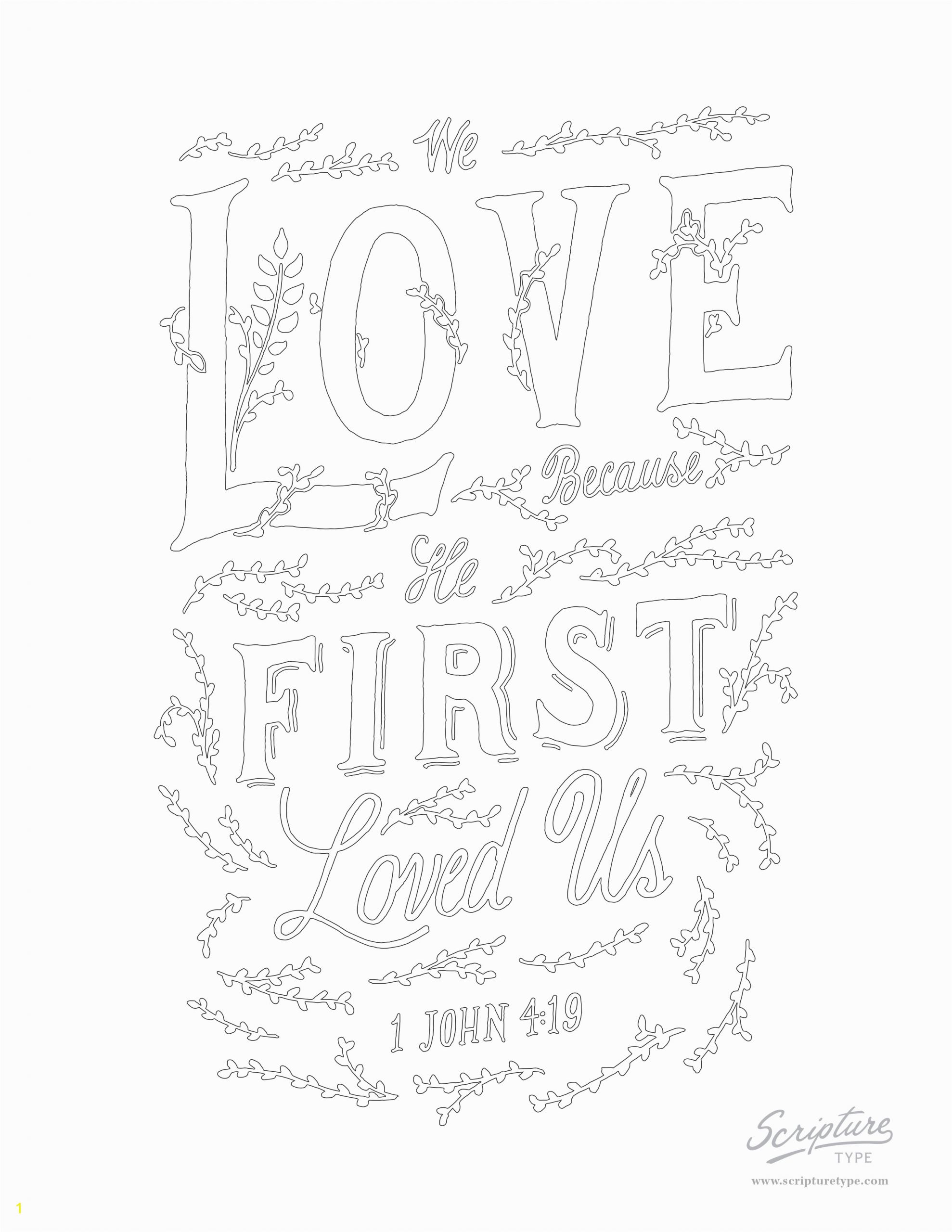 1 John 4 19 Coloring Page 1 John 4 19 — Scripture Type