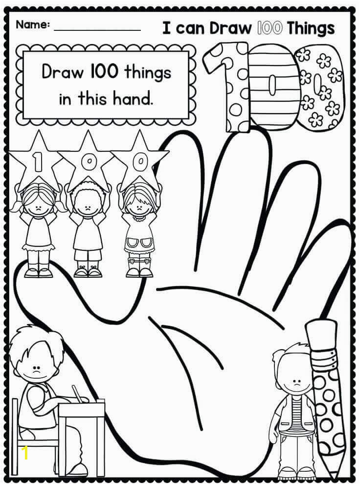 100 days of school coloring pages