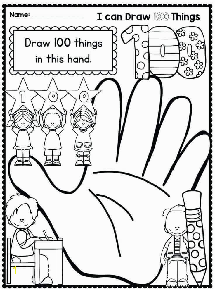 100 days of school coloring pages