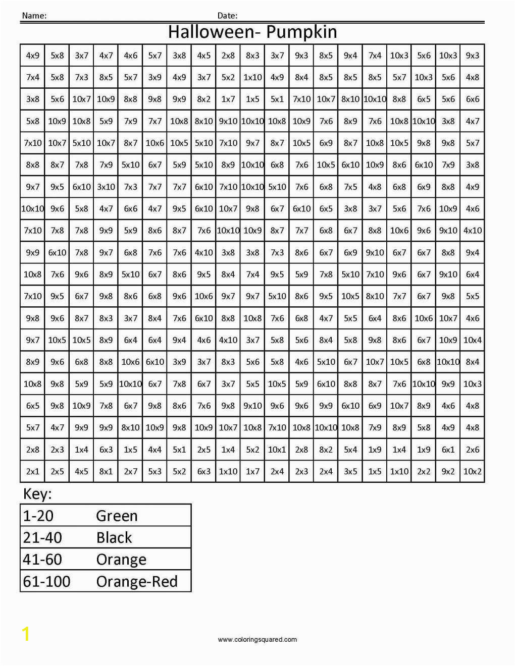 5th grade color by number