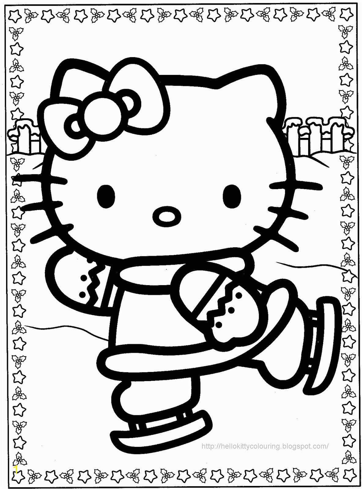 hello kitty christmas coloring pages 1