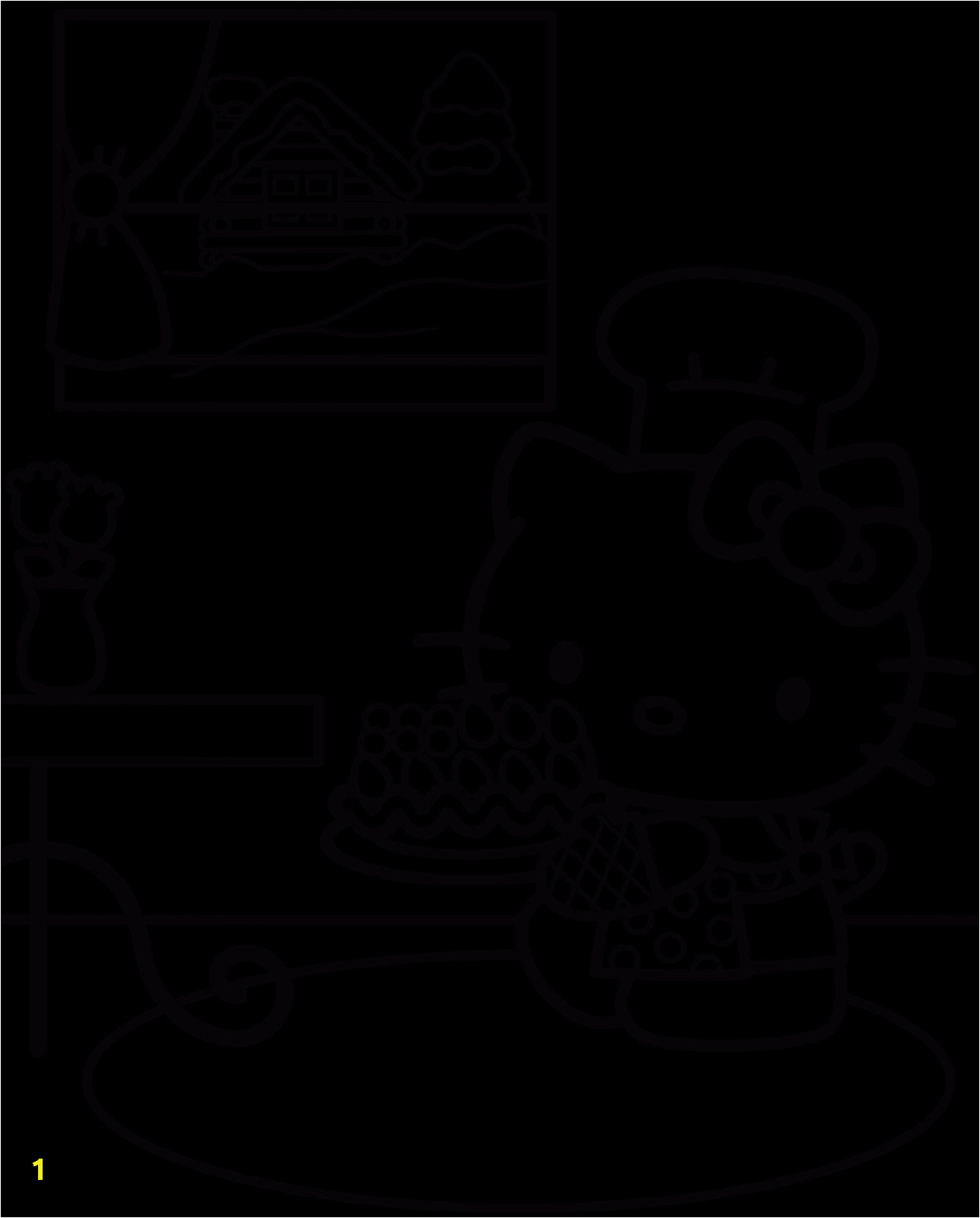 A Coloring Page Of Hello Kitty Hello Kitty Coloring Pages 2