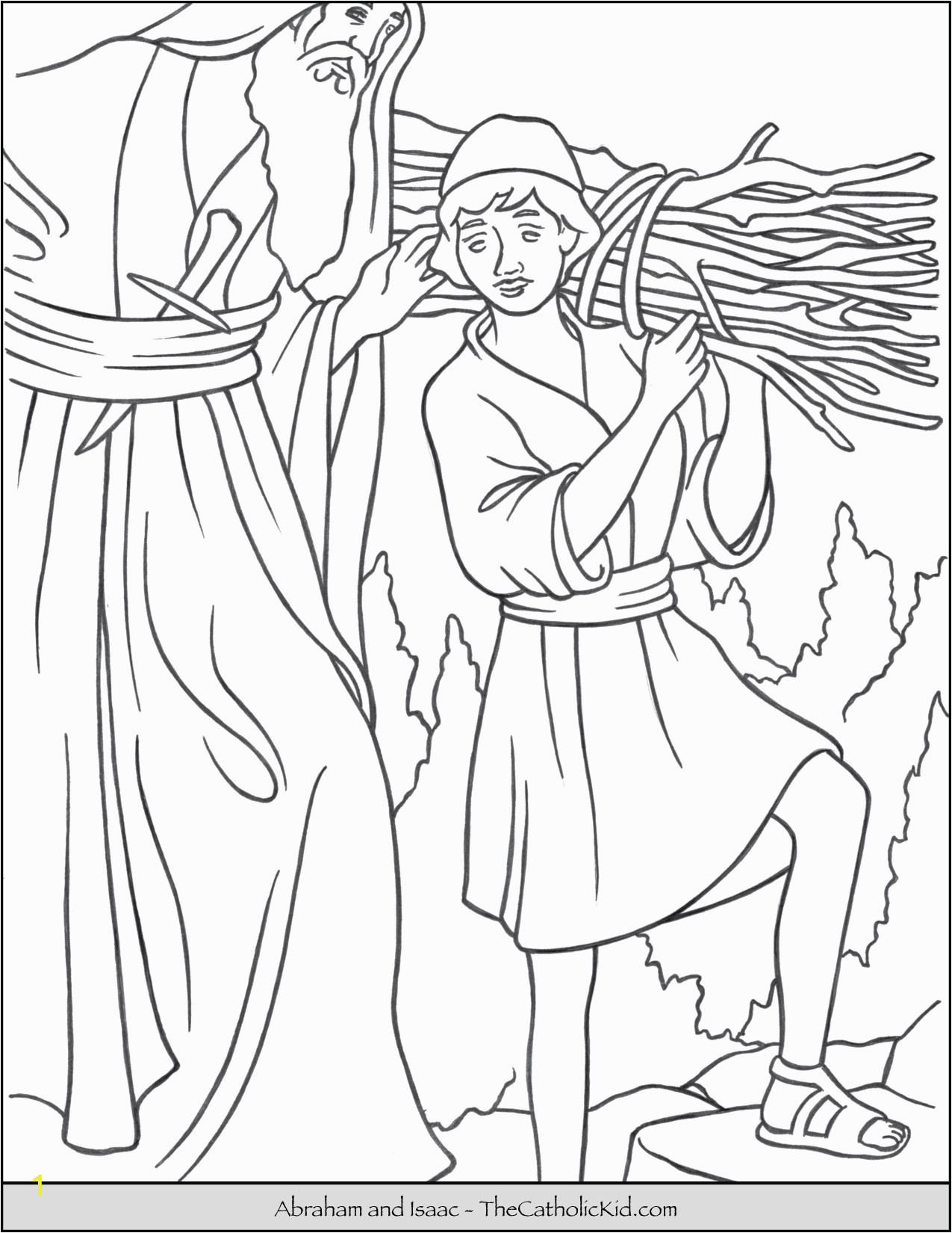 Abraham and isaac Coloring Pages Free Abraham and isaac Coloring Page thecatholickid