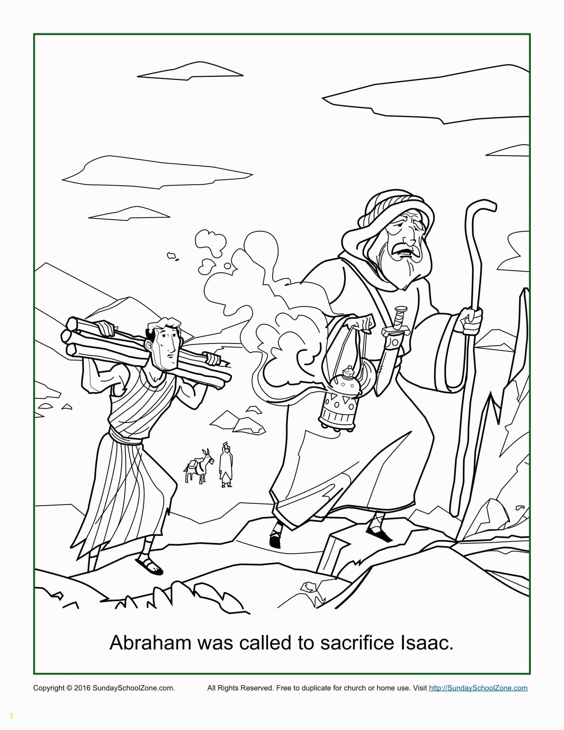 abraham was called to sacrifice isaac coloring page