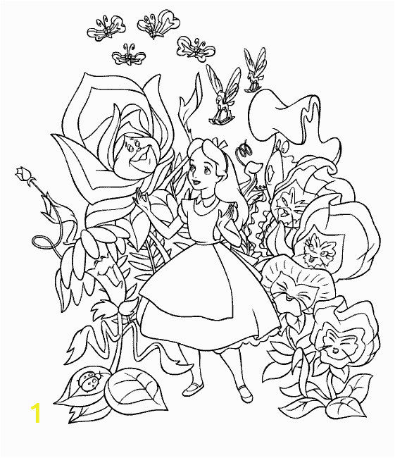 alice in wonderland coloring pages from