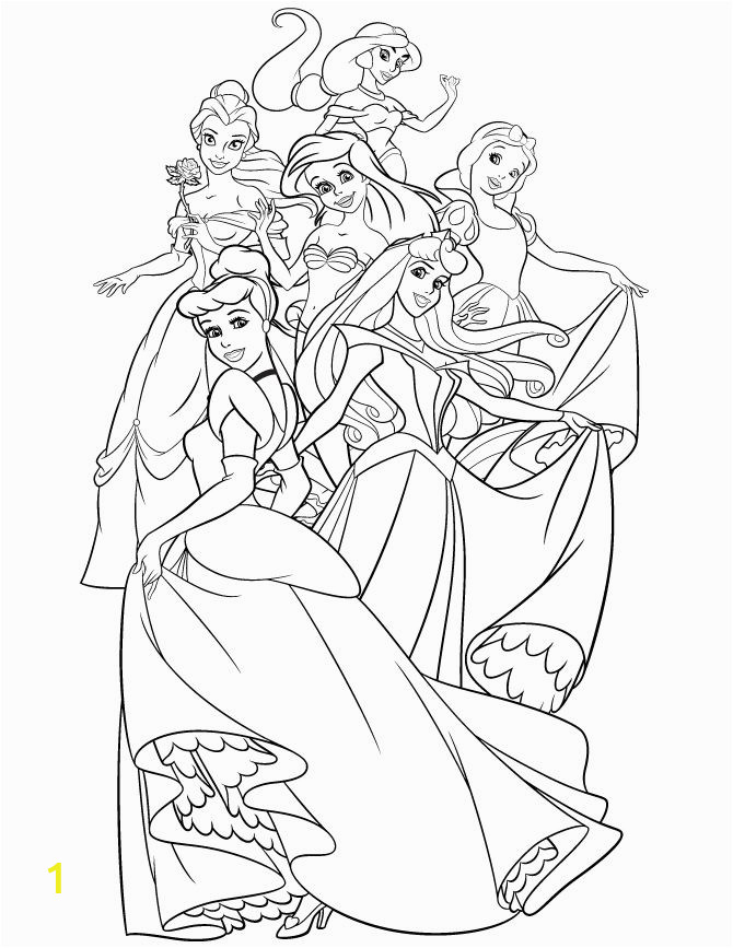 all disney princesses to her coloring pages