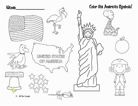 color the american symbols free patriotic printable a7119
