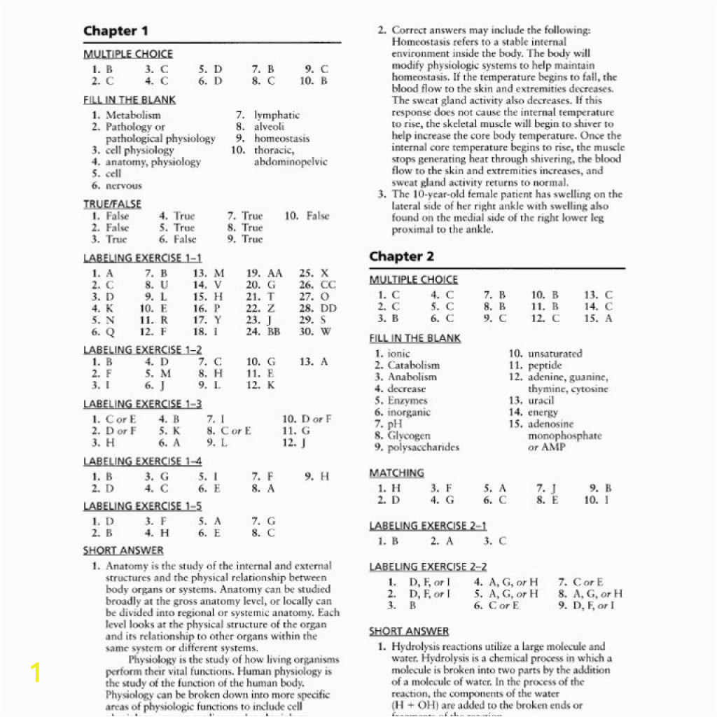 Anatomy and Physiology Coloring Workbook Page 188 Answers Anatomy and Physiology Coloring Workbook Answers Chapter 4