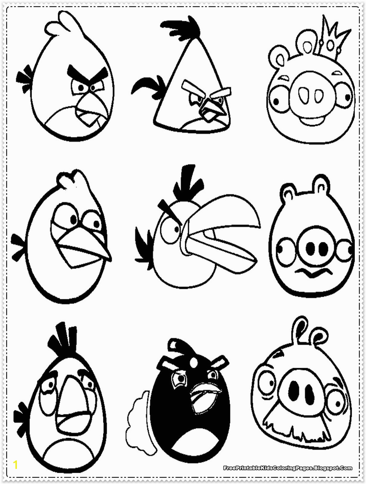 angry birds kids coloring pages