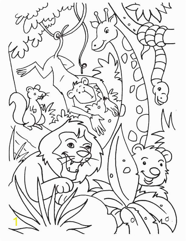 Animals In the Jungle Coloring Pages Jungle Coloring Pages Best Coloring Pages for Kids