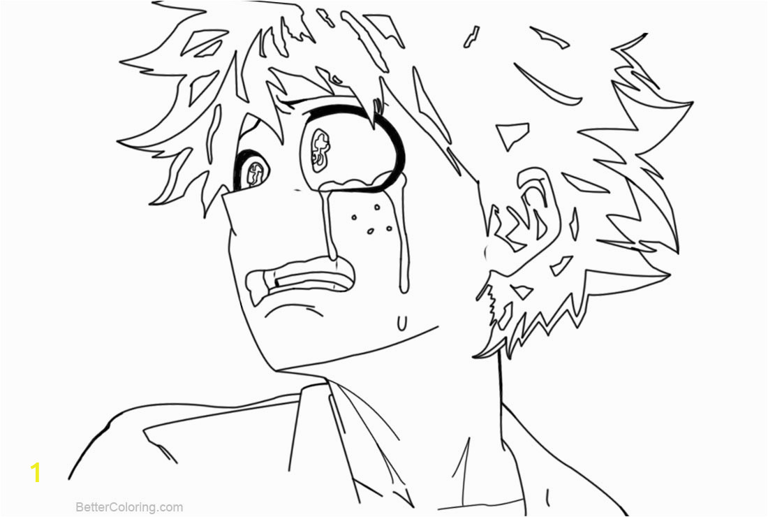 boku no hero academia coloring pages crying by senpaidaiki