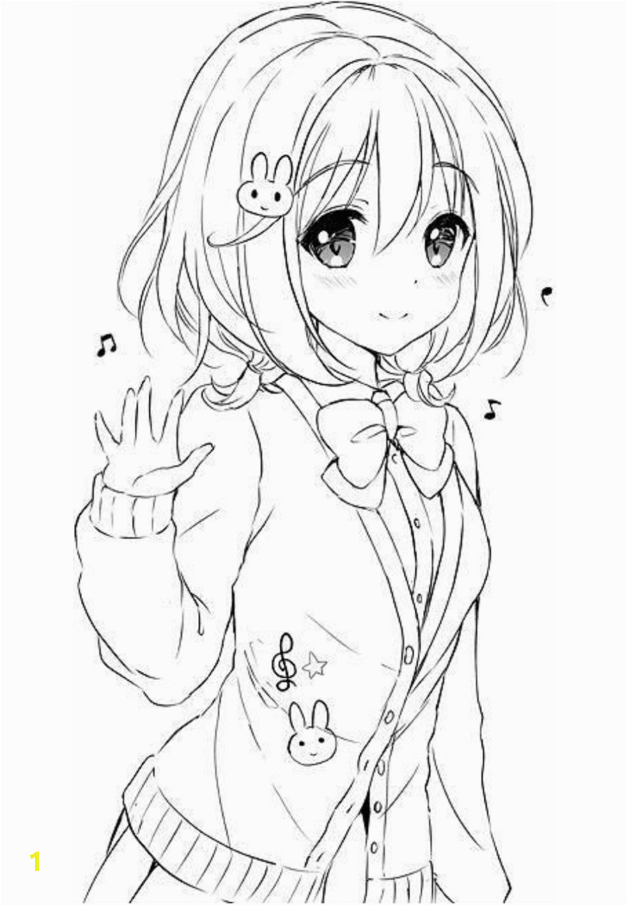 Anime Girl Coloring Pages for Adults Anime Girl Kawaii Coloring Page Free Printable Coloring