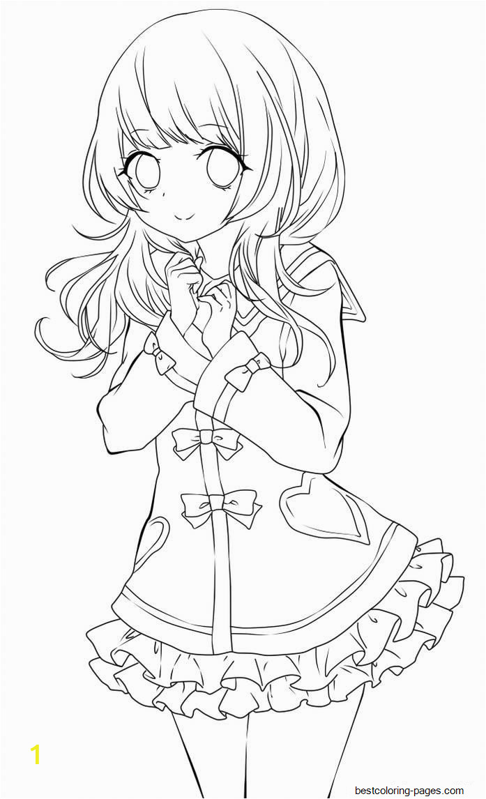 Anime Girl Coloring Pages for Adults Cute Anime Girl Lineart by Chifuyu San Coloring Pages