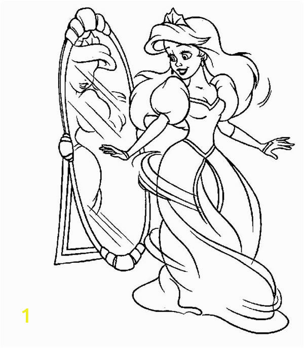 lovely ariel in her human form on disney princesses coloring page