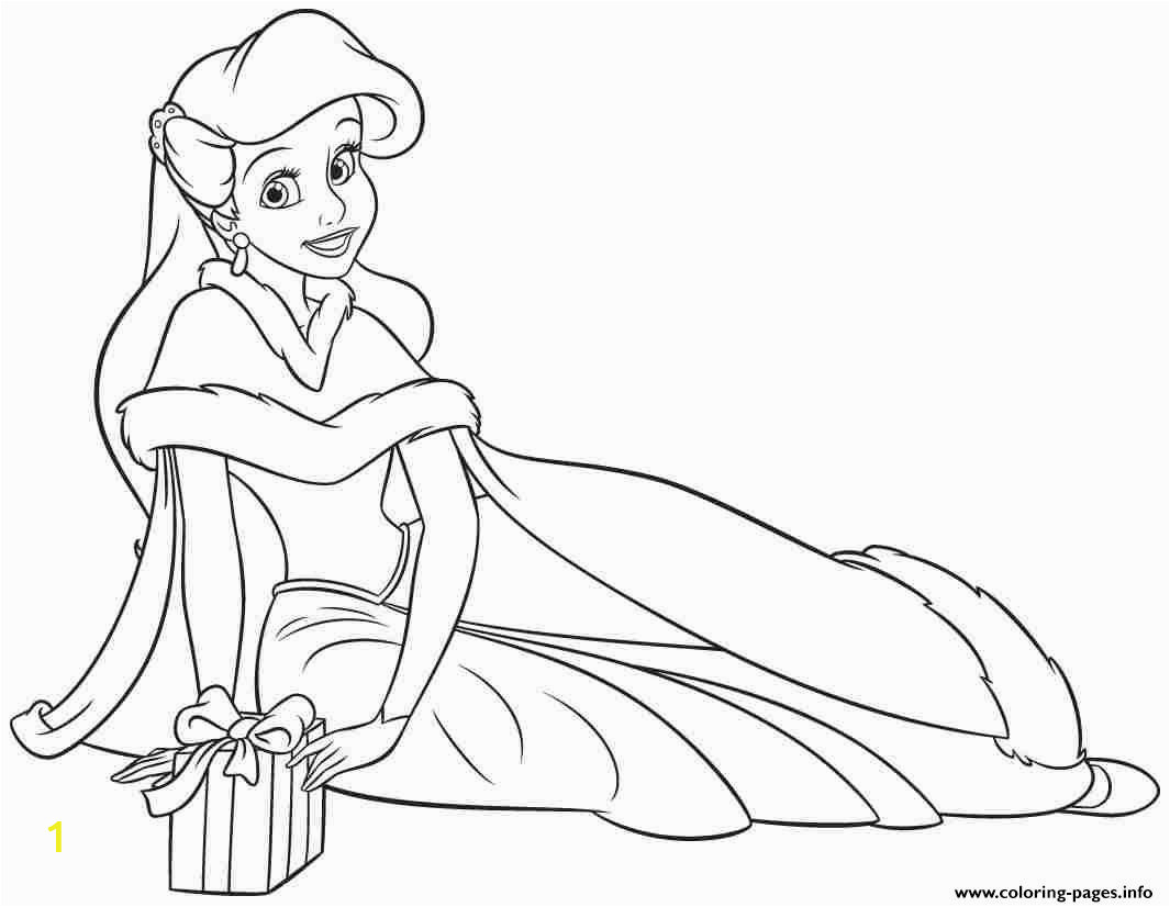 princess ariel human christmas printable coloring pages book