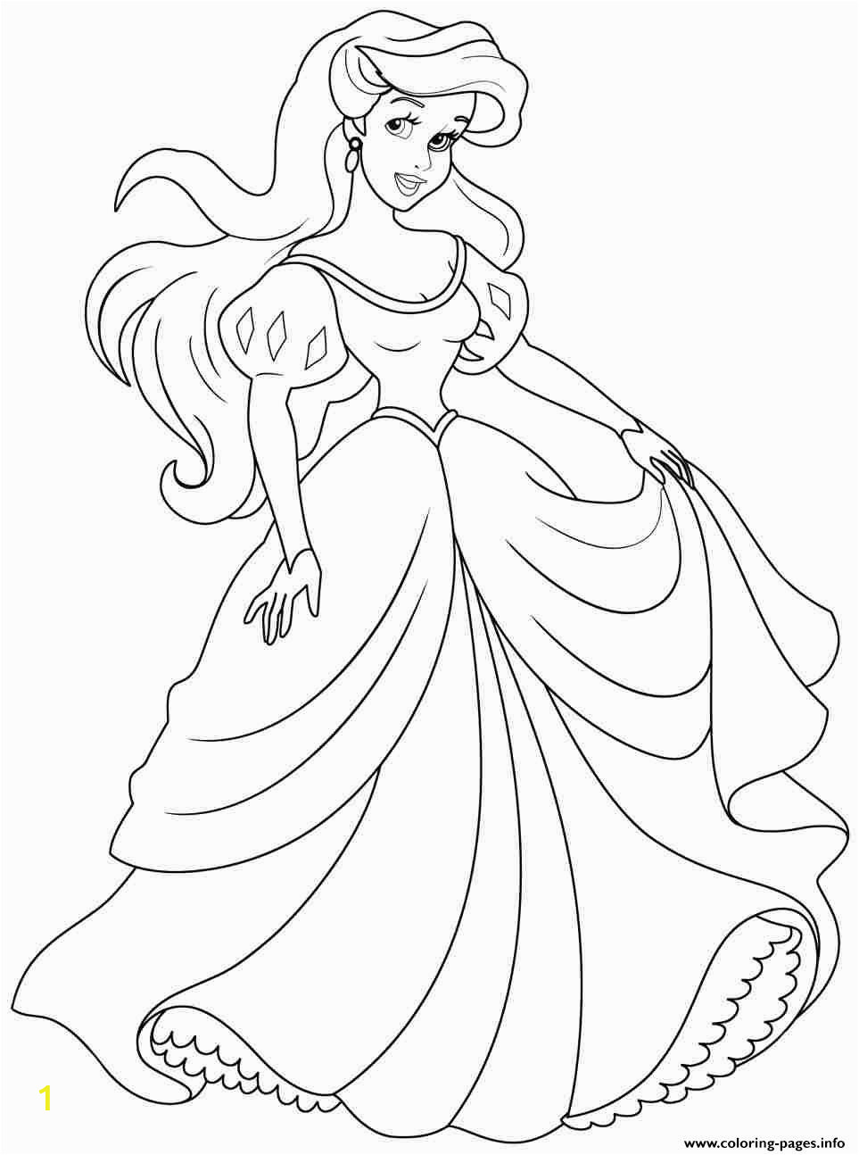 princess ariel human printable coloring pages book