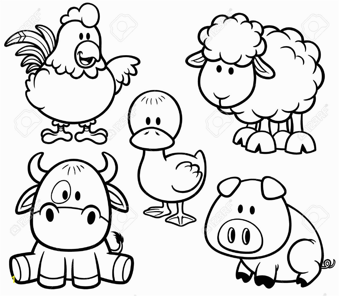 Baby Animal Coloring Pages for Kids Cute Baby Farm Animal Coloring Pages Best Coloring Pages