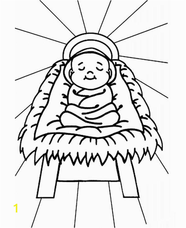 baby jesus sleep in a manger coloring page