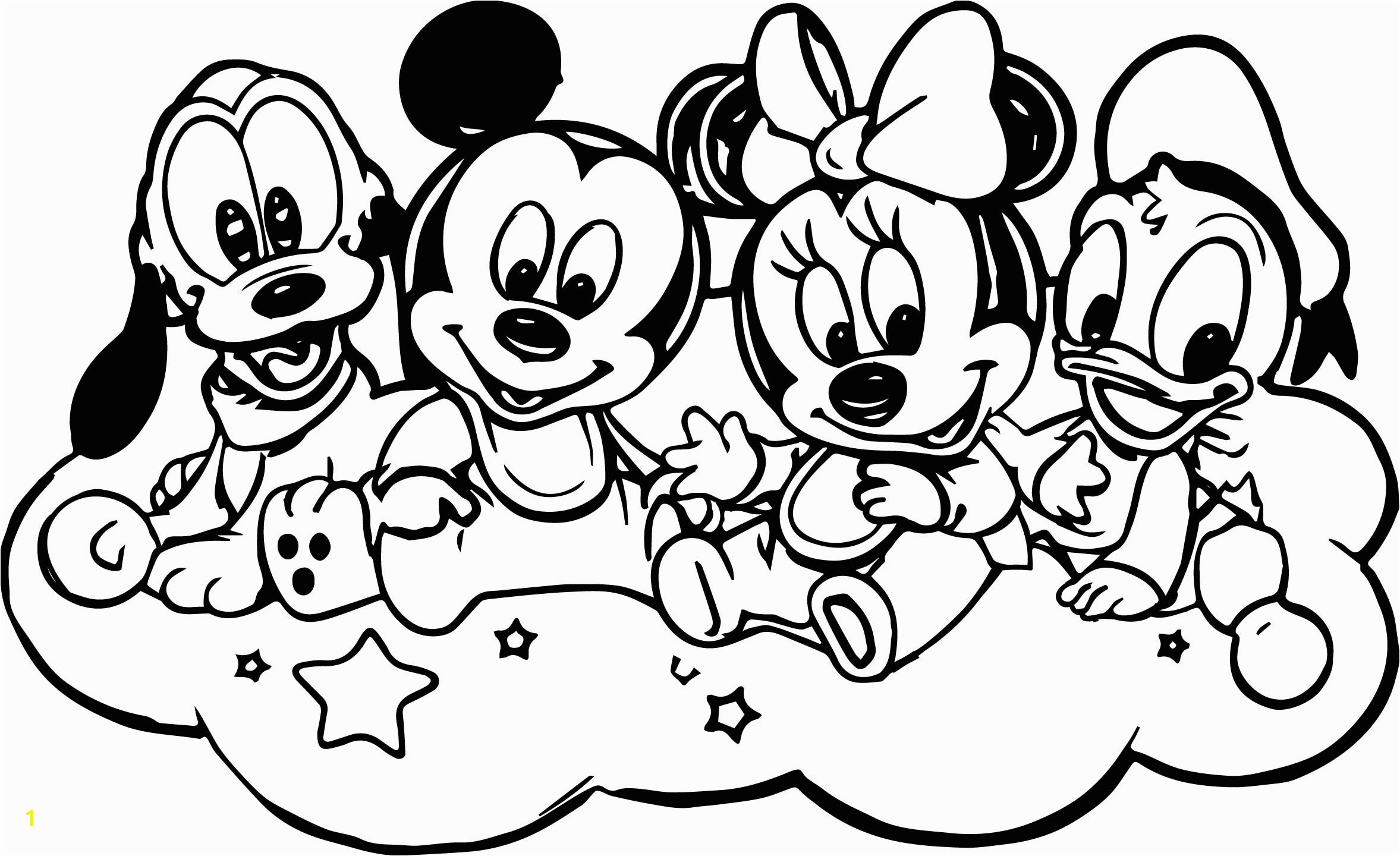 Baby Mickey Mouse and Friends Coloring Pages Baby Mickey and Friends Coloring Page