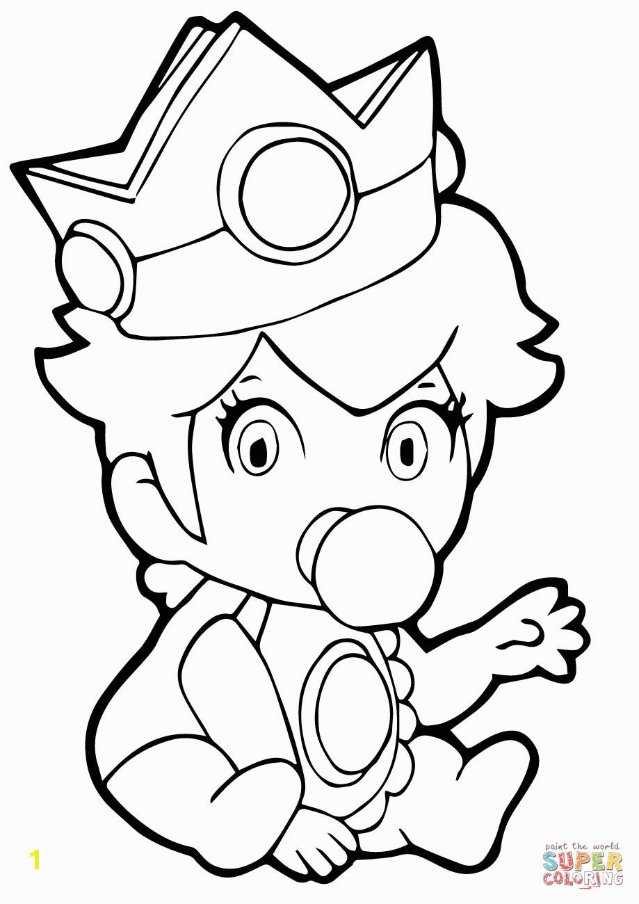 baby peach and daisy coloring pages