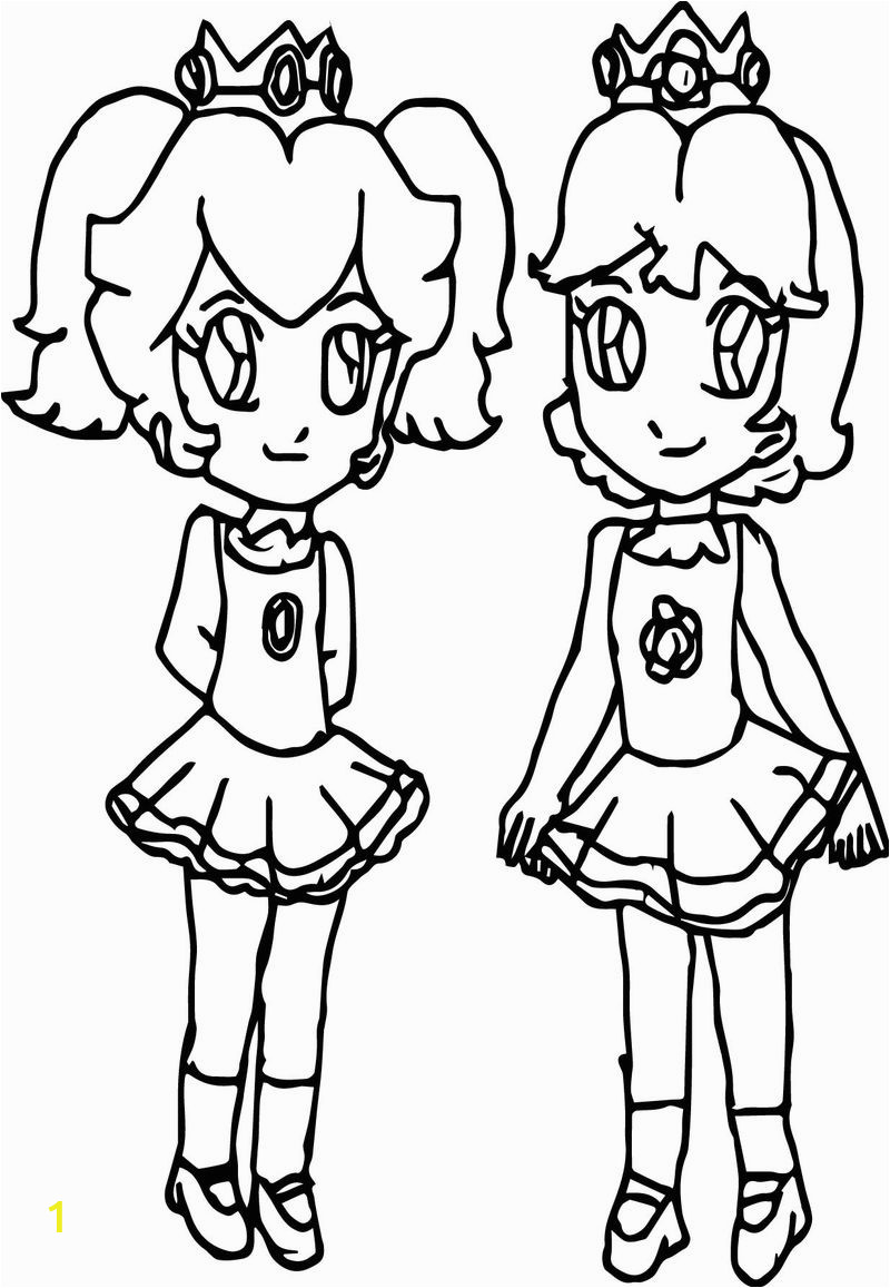 peach and daisy children coloring page