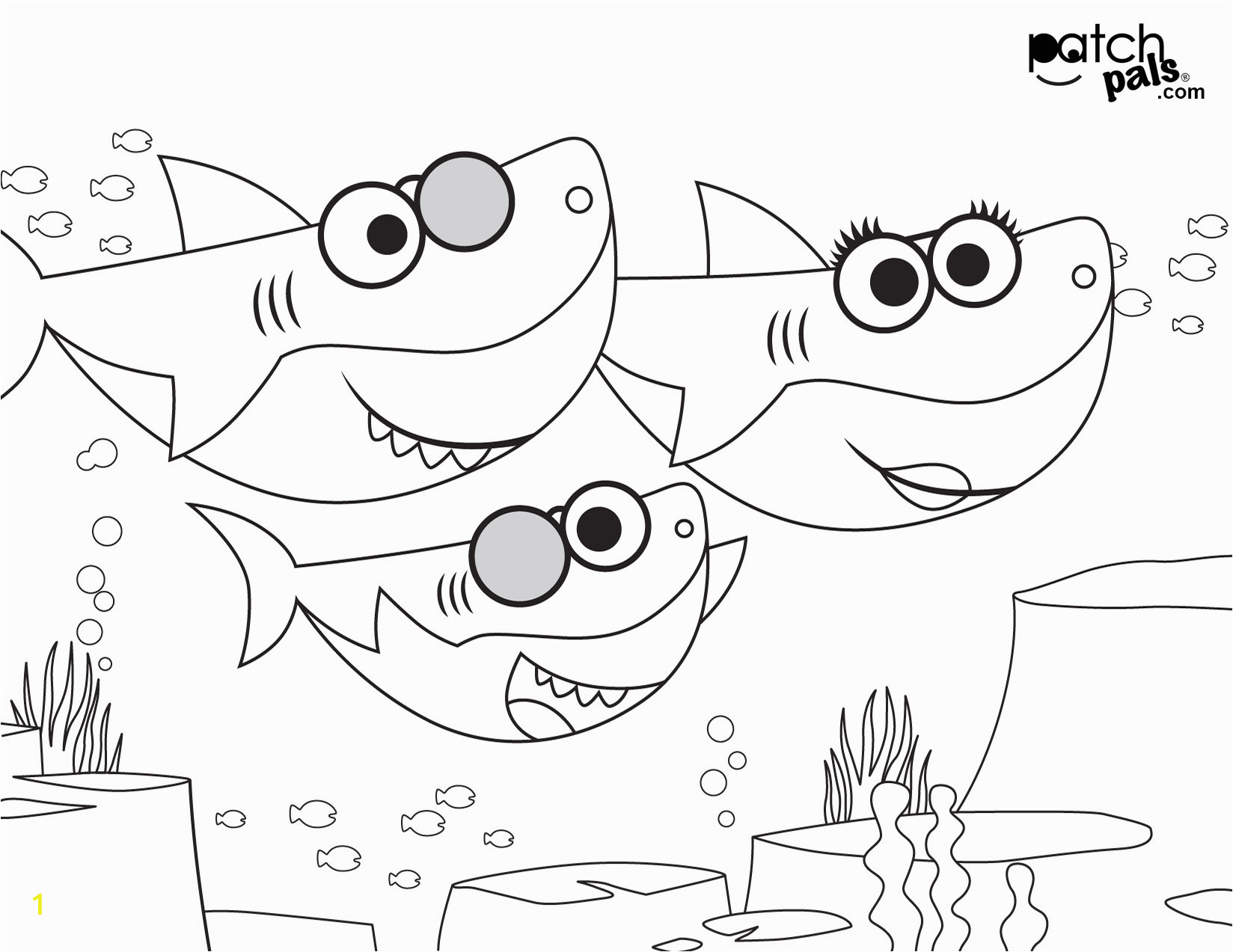baby shark pages sketch templates