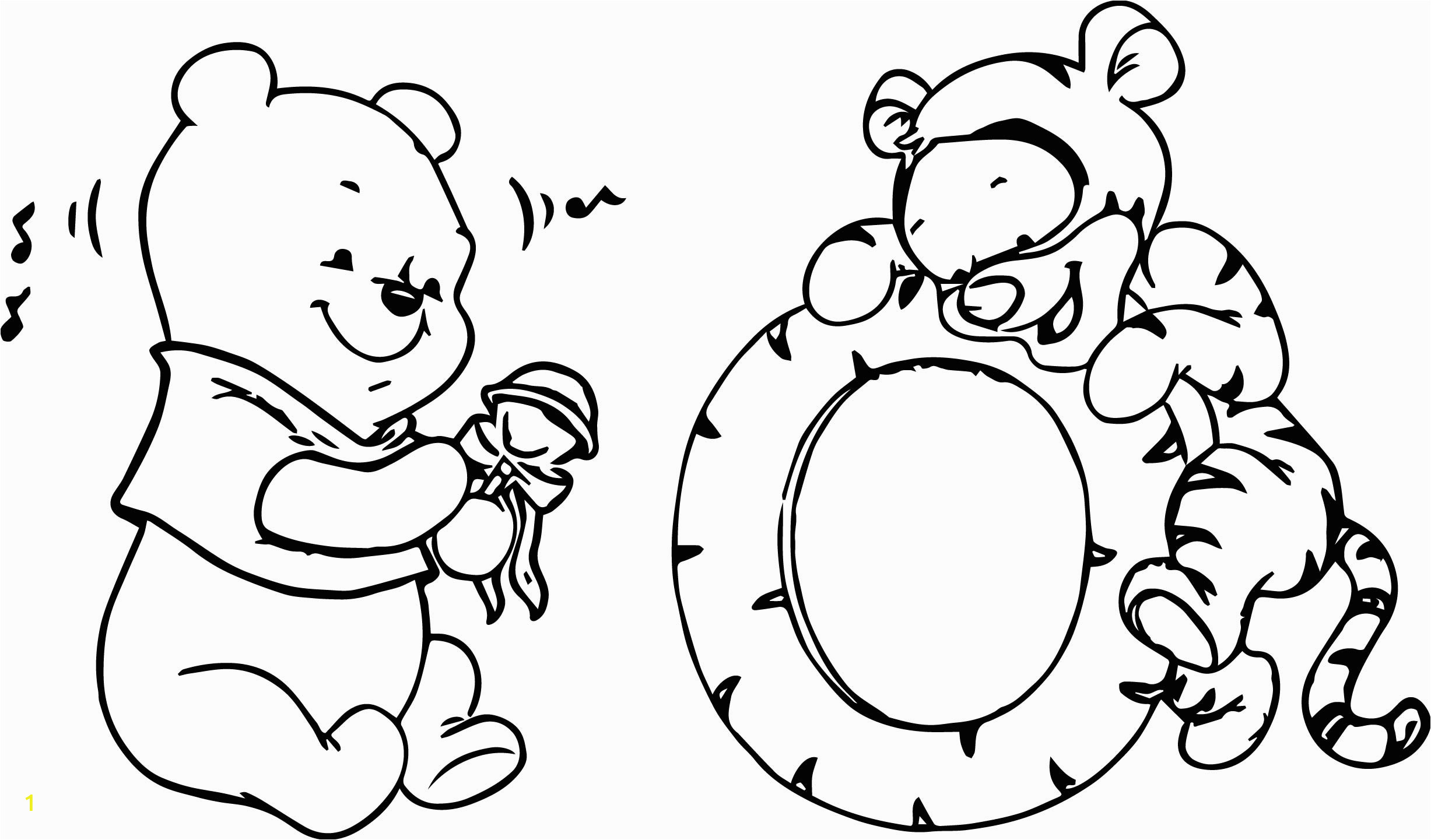 baby pooh tigger play time coloring page
