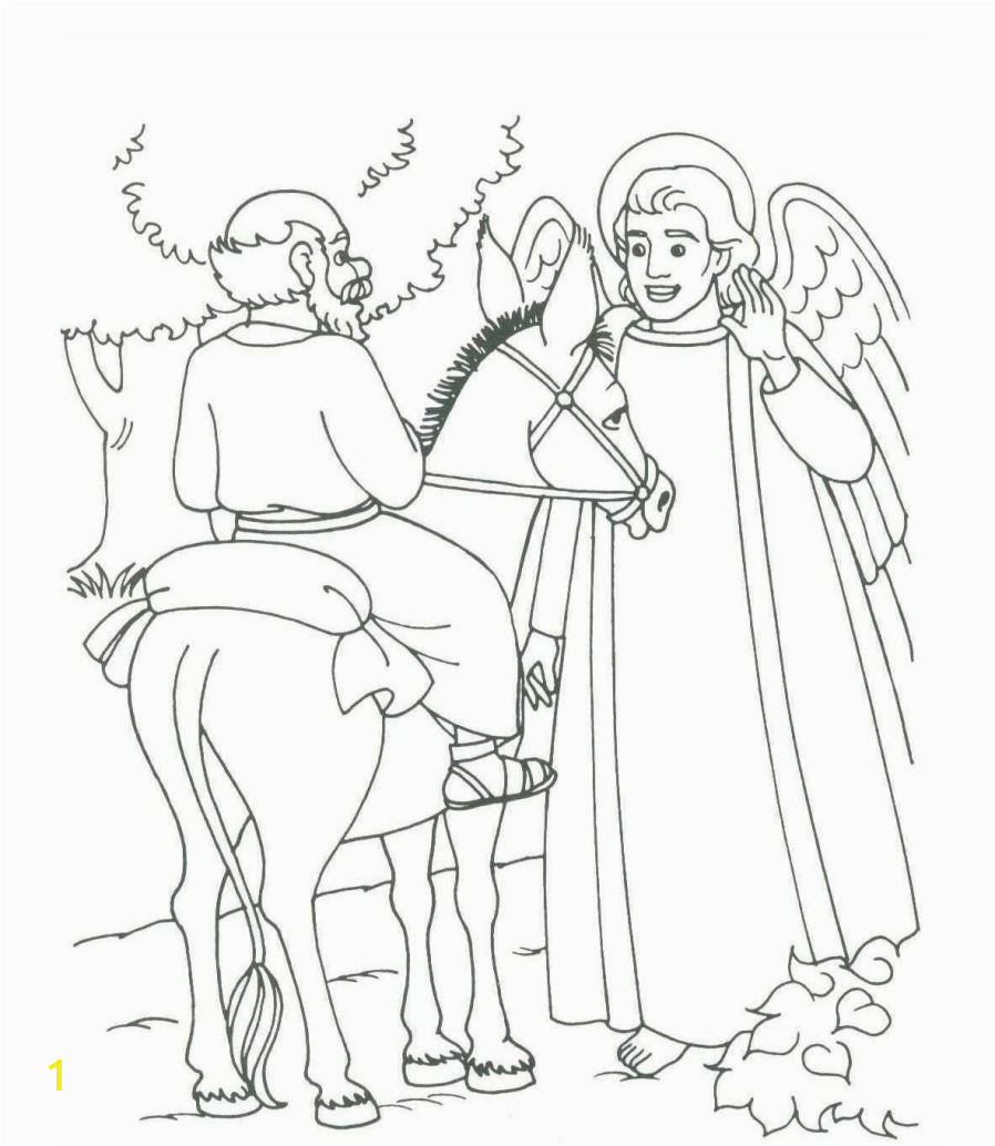Balaam and His Donkey Coloring Page divyajanan