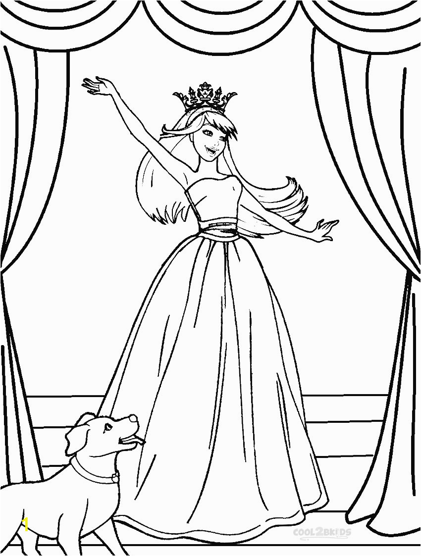 Barbie and the 12 Dancing Princesses Coloring Pages Printable Barbie Princess Coloring Pages for Kids