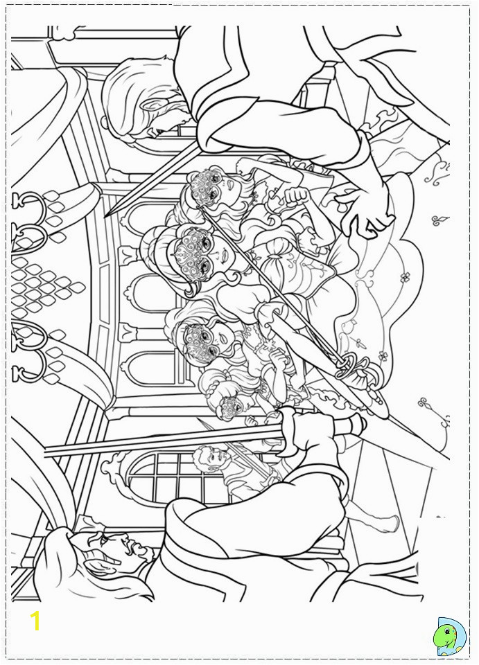 Barbie and the 3 Musketeers Coloring Pages Barbie and the Three Musketeers Coloring Page Dinokids