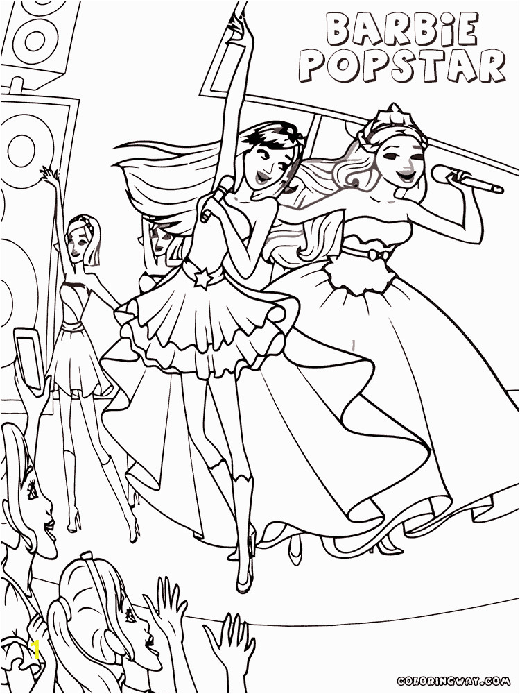 Barbie and the Popstar Coloring Pages Barbie Popstar Coloring Pages