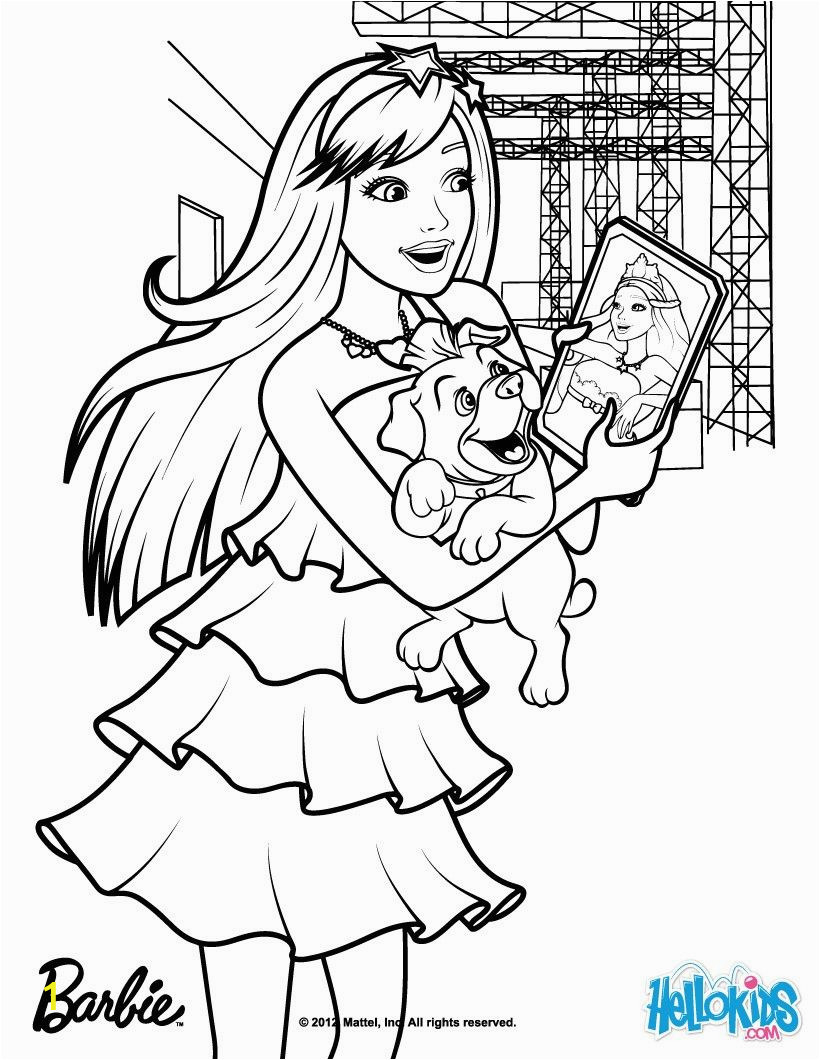 Barbie and the Popstar Coloring Pages Keira Chats On Her Tablet Coloring Page More Barbie the