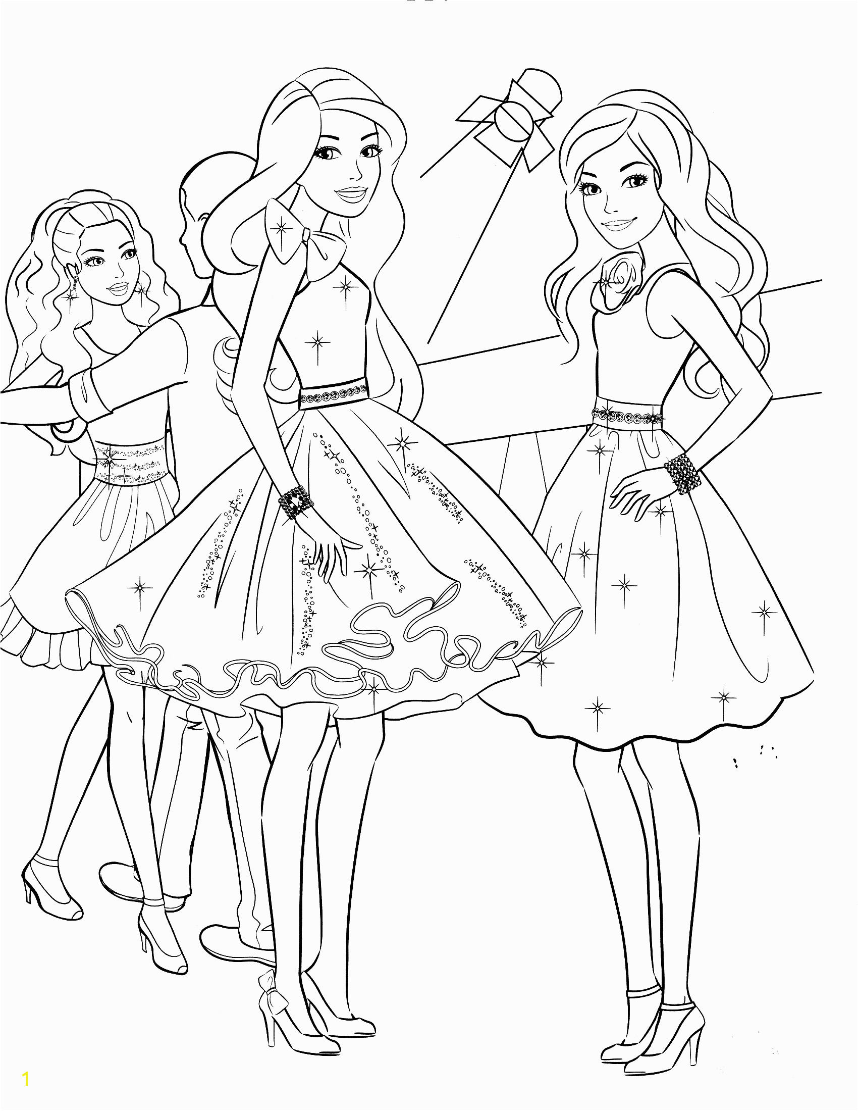 barbie coloring pages fashion fairytale