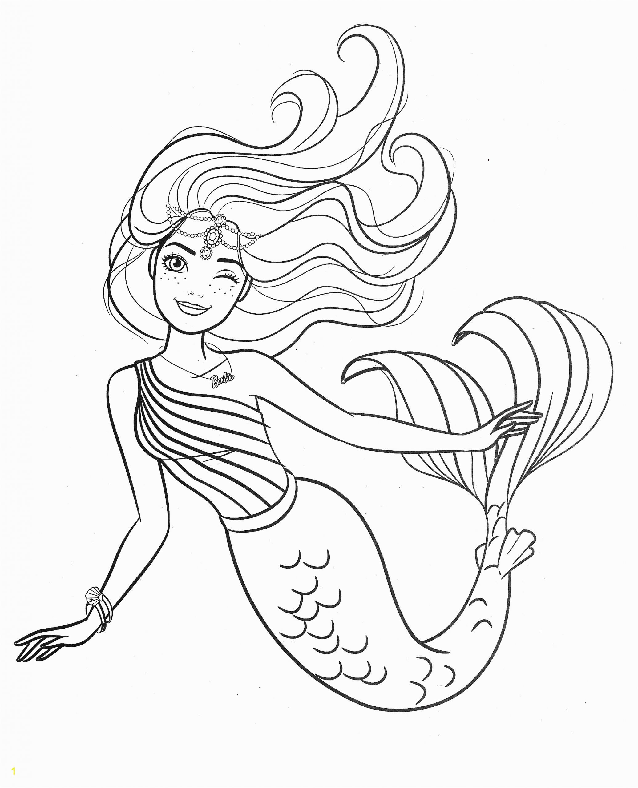 1166 beautiful mermaid barbie coloring pages