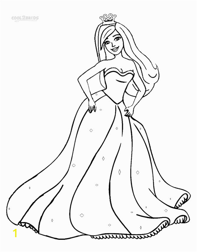 printable barbie princess coloring