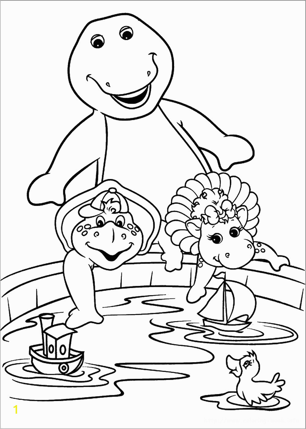 barnie coloring pages