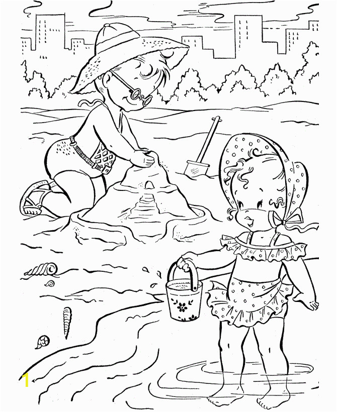 beach scenes coloring pages