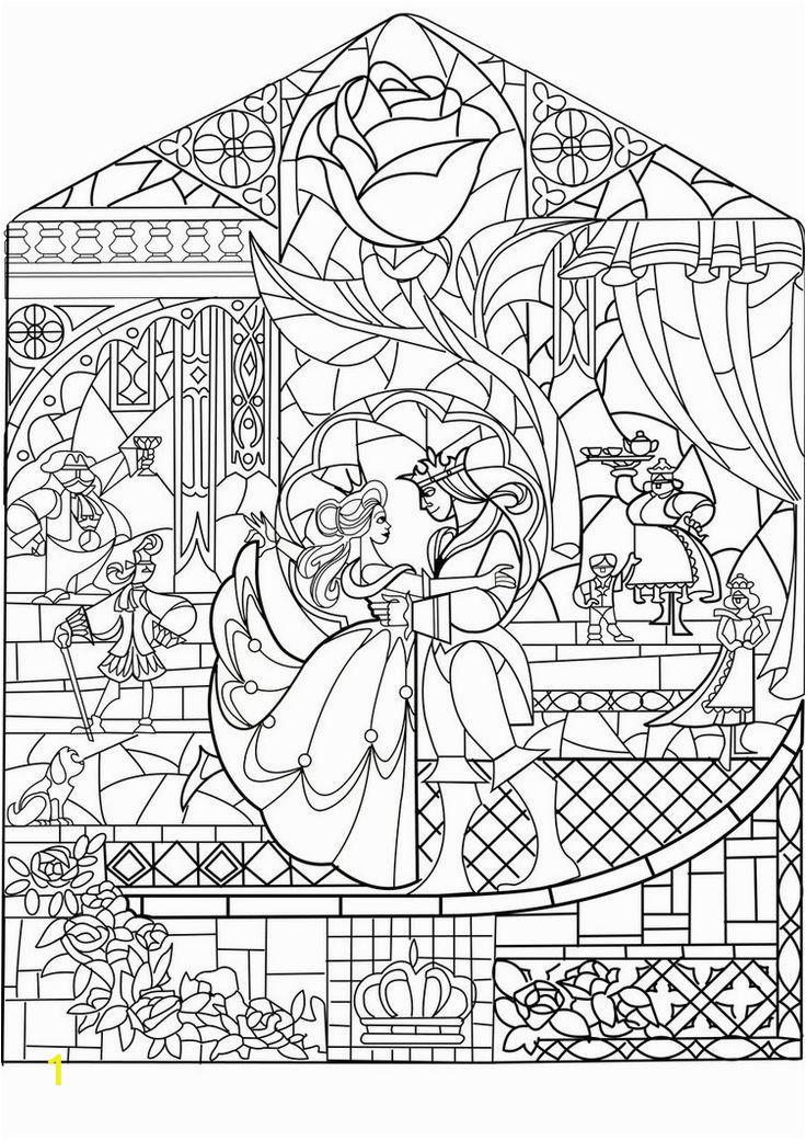 beauty and the beast christmas coloring pages