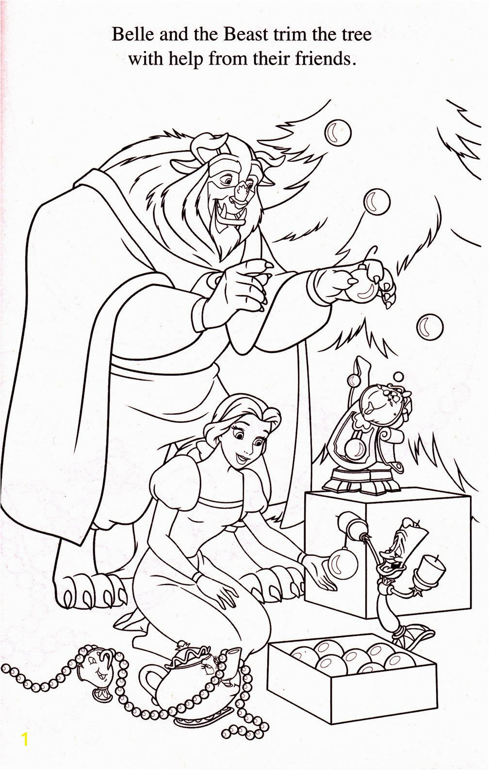 Beauty and the Beast Enchanted Christmas Coloring Pages Beauty and the Beast Enchanted Christmas Coloring Pages