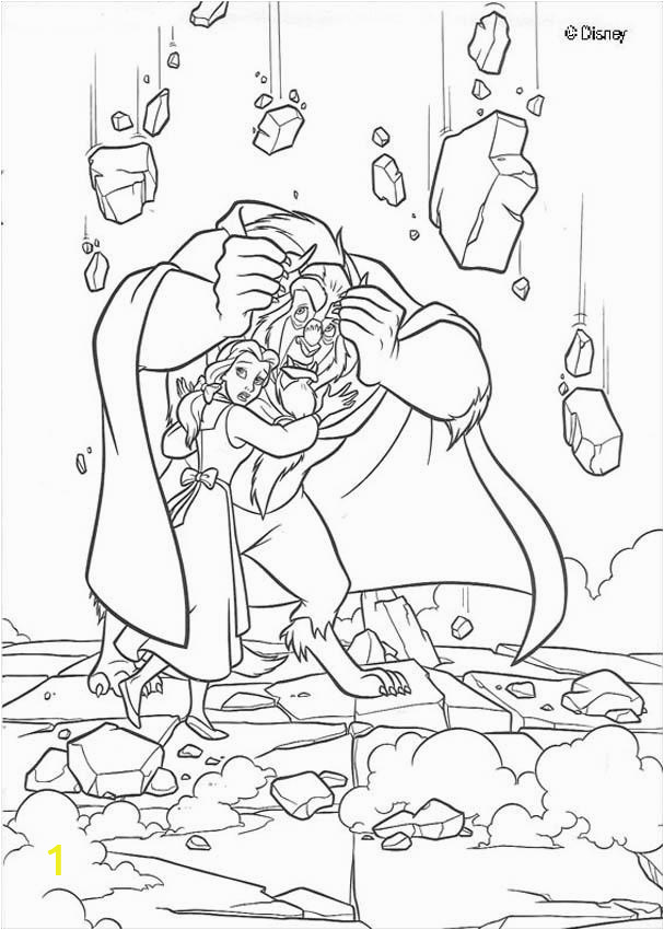 Beauty and the Beast Enchanted Christmas Coloring Pages Castle Collapses Coloring Pages Hellokids