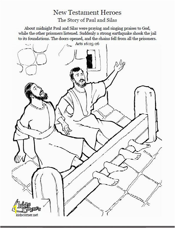 Bible Coloring Pages Paul and Silas Paul and Silas Coloring Page Audio Bible Story and