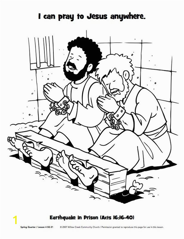 Bible Coloring Pages Paul and Silas Paul and Silas In Prison Acts 16 Coloring Pages Google