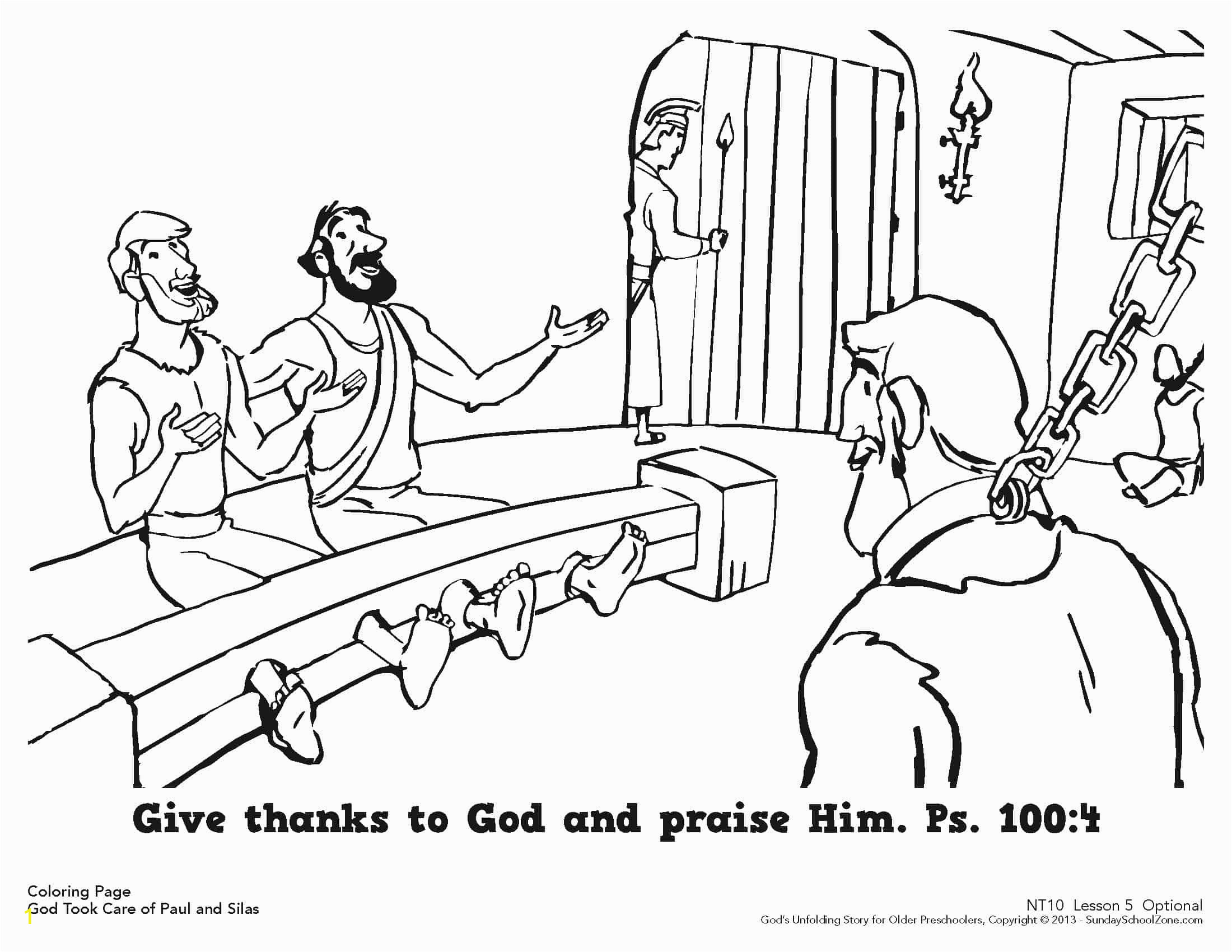 paul and silas were rescued from jail coloring page
